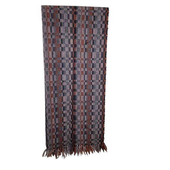 Prima Maglia Hand Loomed Wool Geometric Multicolored Scarf Unisex 13.5” X 60” - Picture 1 of 11
